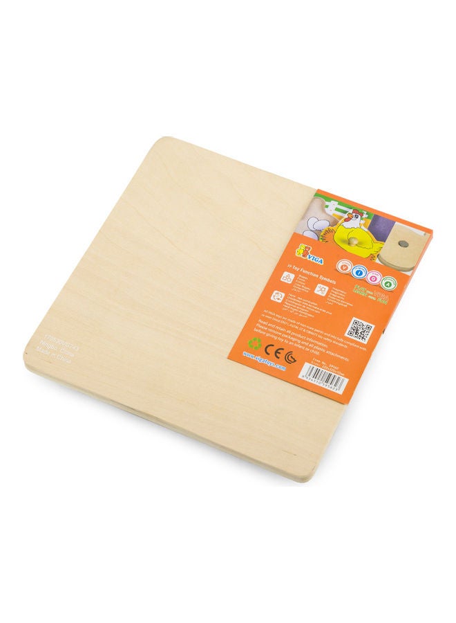 أحجية حيوانات المزرعة الخشبية مع طبق قاعدي ومقبض من 4 قطع - Image 3