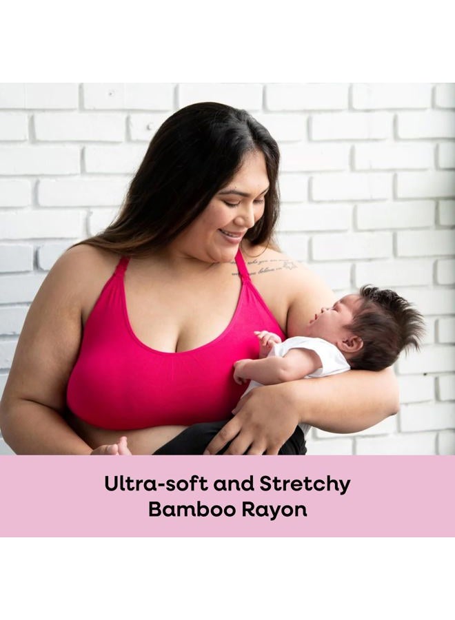 bamboobies Bam Yoga Nursing Bra, Medium, Black, Maternity Clothes for Breastfeeding, Size M - Image 3