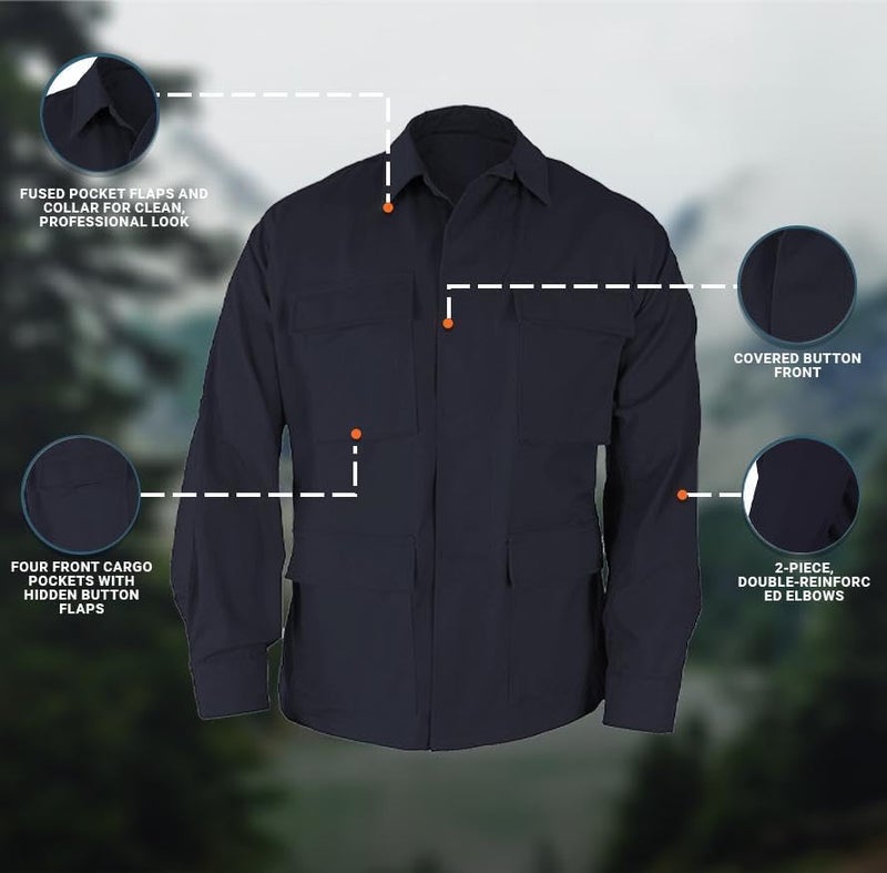 Propper Men's Standard Uniform BDU Coat, LAPD Navy, 60% Cotton, 40% Polyester, Medium Regular - Image 5