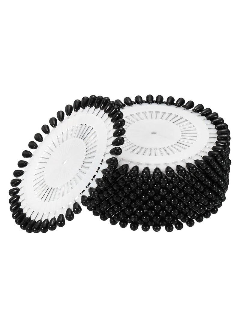 Sky Shine Premium Decorative Sewing Pins – 12 Piece Set Corsage & Craft Pins Set for DIY, Quilting, Embellishments & Dressmaking – Strong Steel Shaft with Pearl Heads Black Color - Image 1