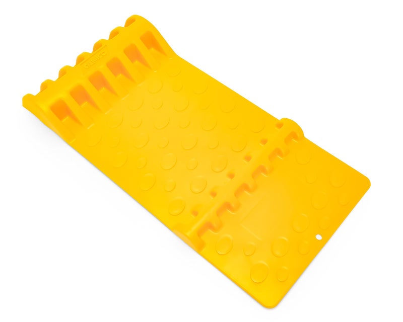 Camco AccuPark Parking Mat | Features 2 Raised Bumps for Parking Accuracy | Easy Installation with Heavy Duty Adhesive Tape | Yellow (42891) - Image 1