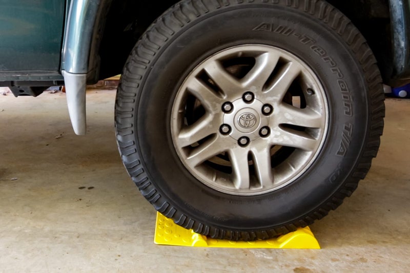 Camco AccuPark Parking Mat | Features 2 Raised Bumps for Parking Accuracy | Easy Installation with Heavy Duty Adhesive Tape | Yellow (42891) - Image 3