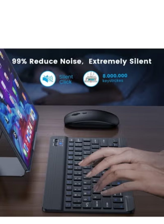 GULFLINK Wireless Bluetooth Rechargeable Keyboard, Multi-Device Universal Bluetooth Keyboard, Portable Keyboard, Suitable for iOS Android, Windows iPad, Tablets MacBook (Blue) - Image 2