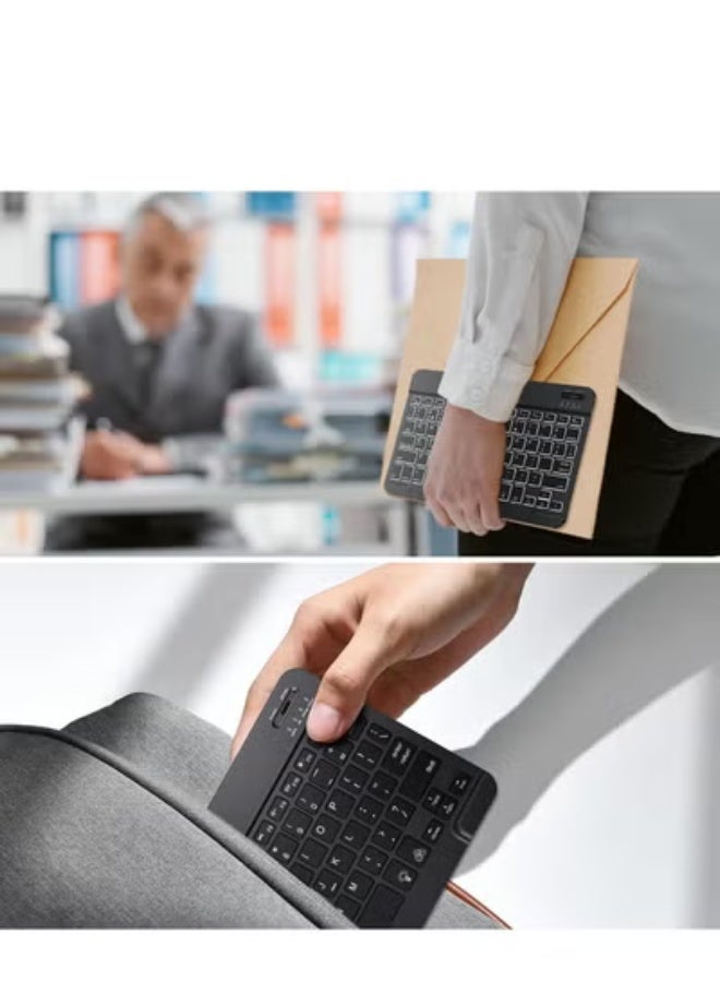GULFLINK Wireless Bluetooth Rechargeable Keyboard, Multi-Device Universal Bluetooth Keyboard, Portable Keyboard, Suitable for iOS Android, Windows iPad, Tablets MacBook (Blue) - Image 5