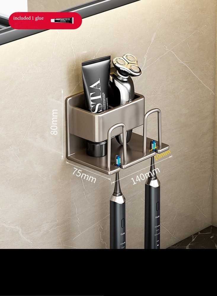 dreamons link Electric toothbrush mounting rack wall-mounted household mouthwash cup holder without punching tooth cup tooth set Storage set - Image 1
