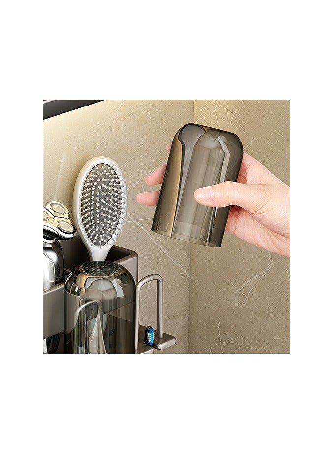 dreamons link Electric toothbrush mounting rack wall-mounted household mouthwash cup holder without punching tooth cup tooth set Storage set - Image 3