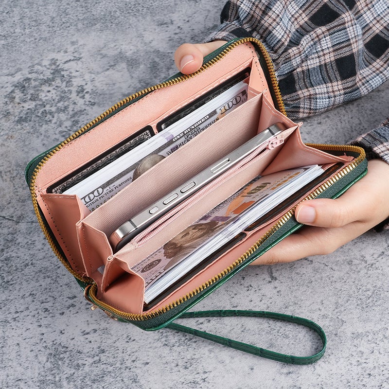 Multifunctional Solid Color PU Leather Wallet, RFID Blocking Design Portable Daily Storage Purse for Cards Cash Coin Business Use - Image 3