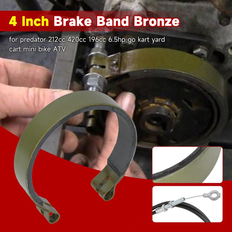 GREHUA 4" Go Kart Brake Band & 71" Throttle Cable Kit Compatible with Predator 212cc 196cc GX160 GX200 6.5hp Manco Bandit Critter 1492 4316 297 Azusa 2251-B Yerf-Dog Yard Cart Mini Bike ATV Parts - Image 5