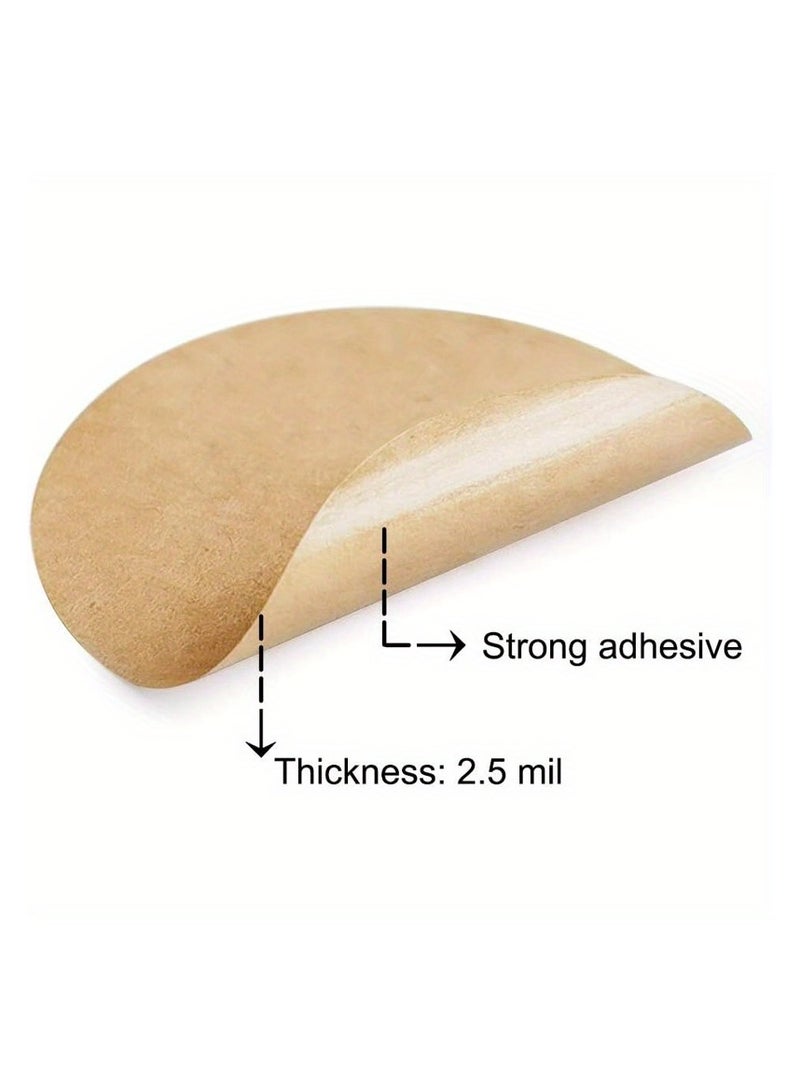 Generic 500pcs Kraft Paper Stickers Roll - Packaging And Labeling Stickers for Jewelry, Crafts, Organizing, Jars - Blank Round Adhesive Labels for Store Owners And Canning,Beading&Jewelry Making,Jewelry Making Display & Packaging Supplies  - Image 3