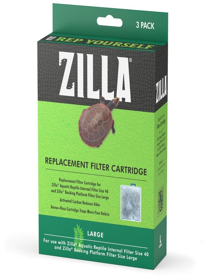 Zilla Reptile Pet Terrarium Water Filter Replacement Cartridge, Large, 3-Pack - Image 1
