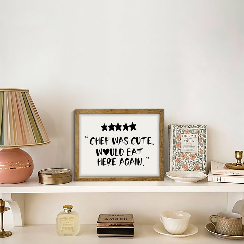 calmart Chef Was Cute Would Eat Here Again - Trendy Kitchen Art, Funny Quotes Wall Art, Guest Check Print, Quirky Home Decor, Framed Kitchen Wall Decor - Image 5