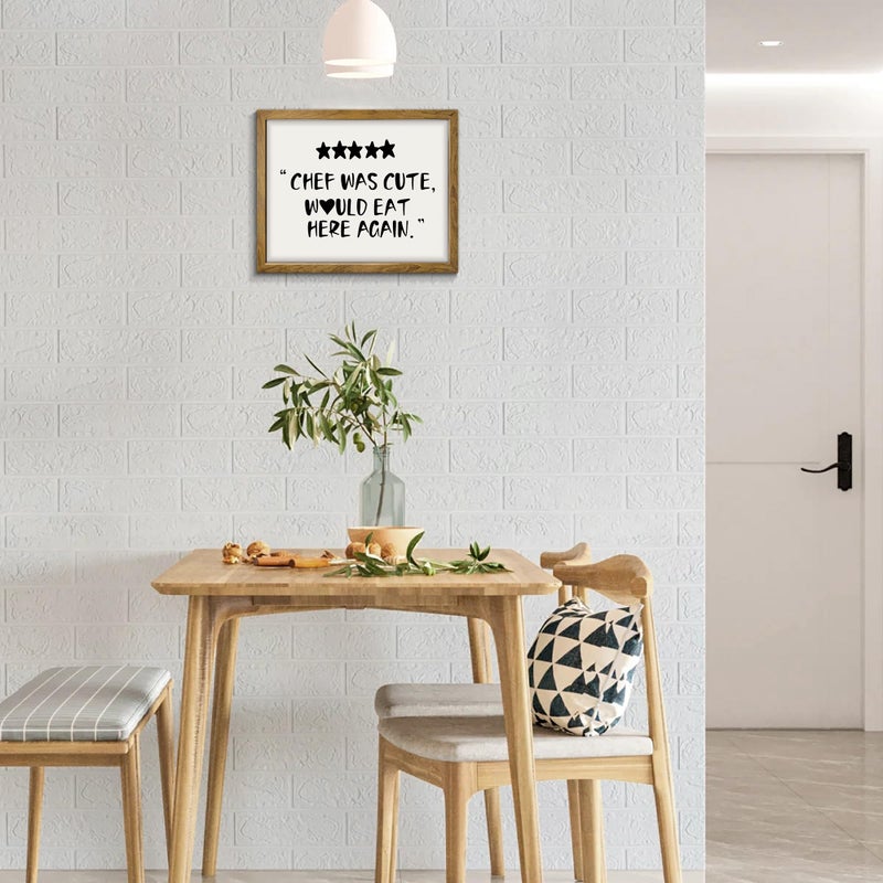 calmart Chef Was Cute Would Eat Here Again - Trendy Kitchen Art, Funny Quotes Wall Art, Guest Check Print, Quirky Home Decor, Framed Kitchen Wall Decor - Image 3