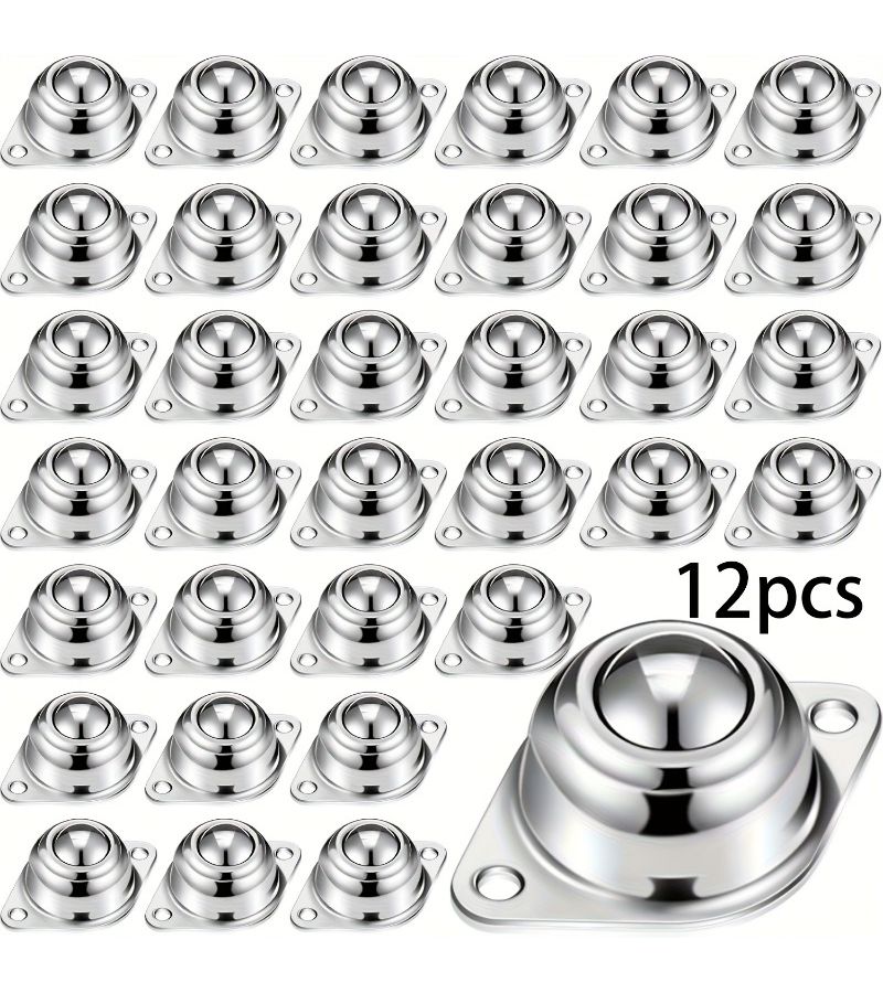 12pcs Stainless Steel Ball Bearings For Track Wheels And Casters Smooth Rotation Durable Structure Suitable For Moving Furniture And Equipment - Image 1