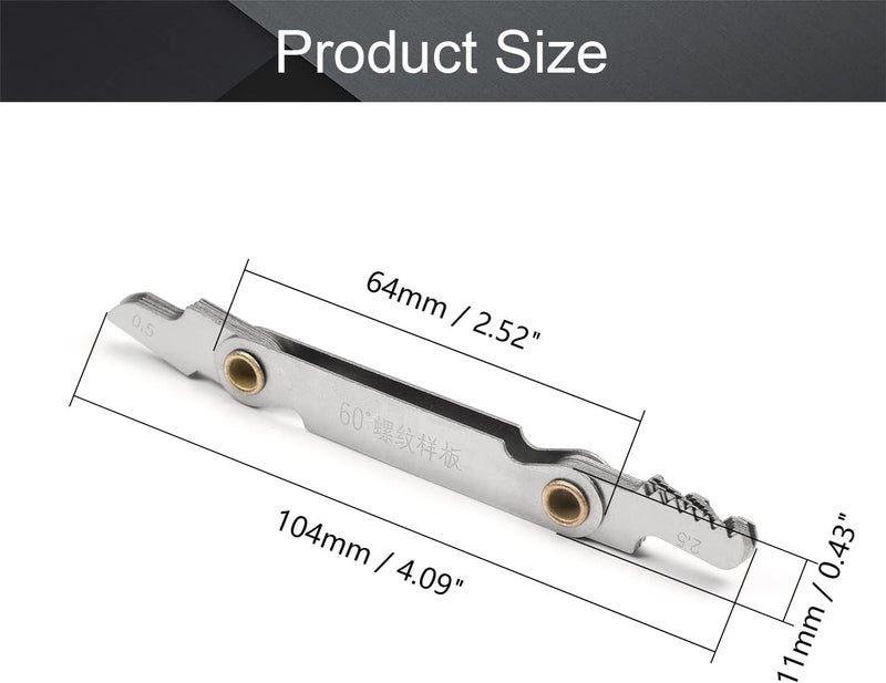Utoolmart 0.4mm-6mm Metric 60 Degree Screw Thread Pitch Gauge Measuring Tool 1pcs - Image 2
