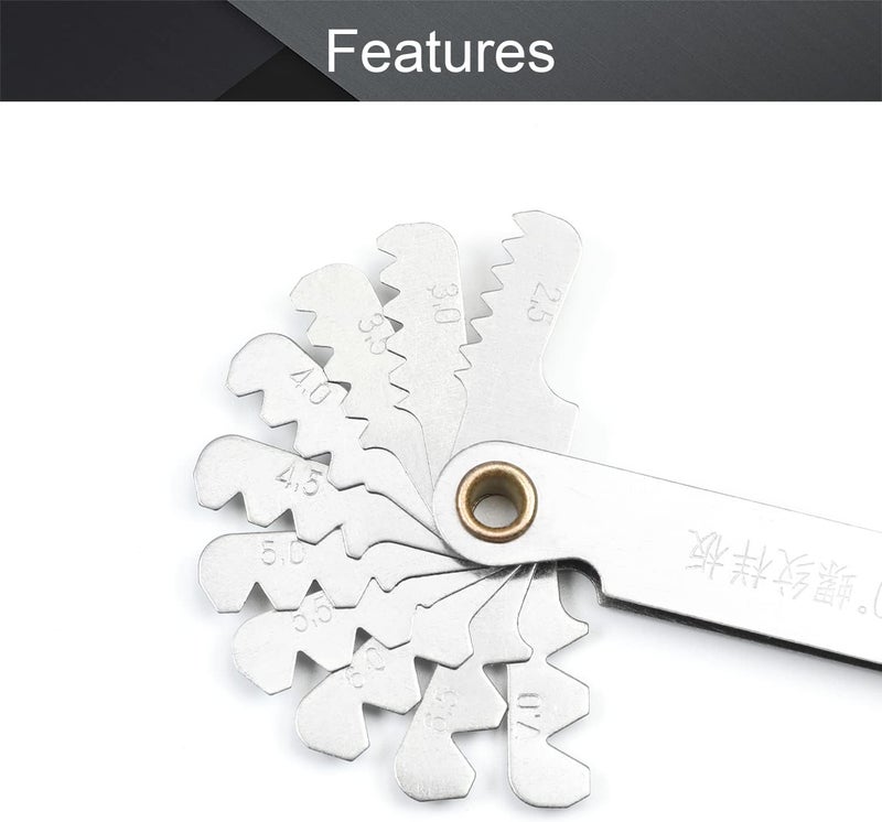 Utoolmart 0.4mm-6mm Metric 60 Degree Screw Thread Pitch Gauge Measuring Tool 1pcs - Image 3