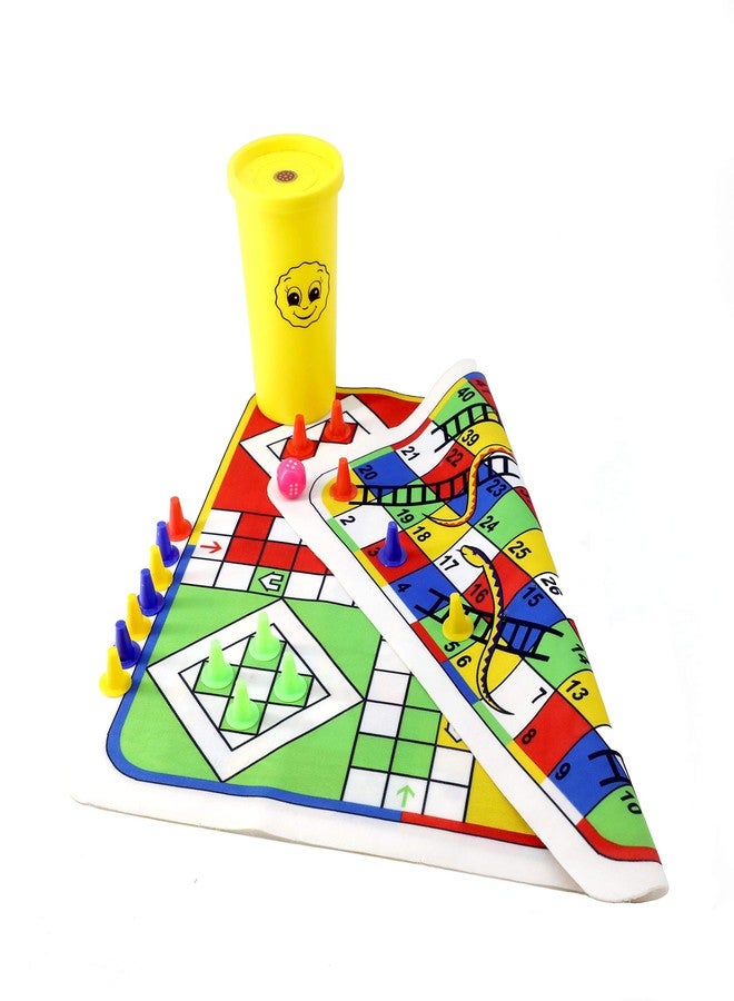 KESHAV CREATION Ludo & Snake Ladder Home Game Board Time Pass 2 Side Print Multi Colour - Image 1