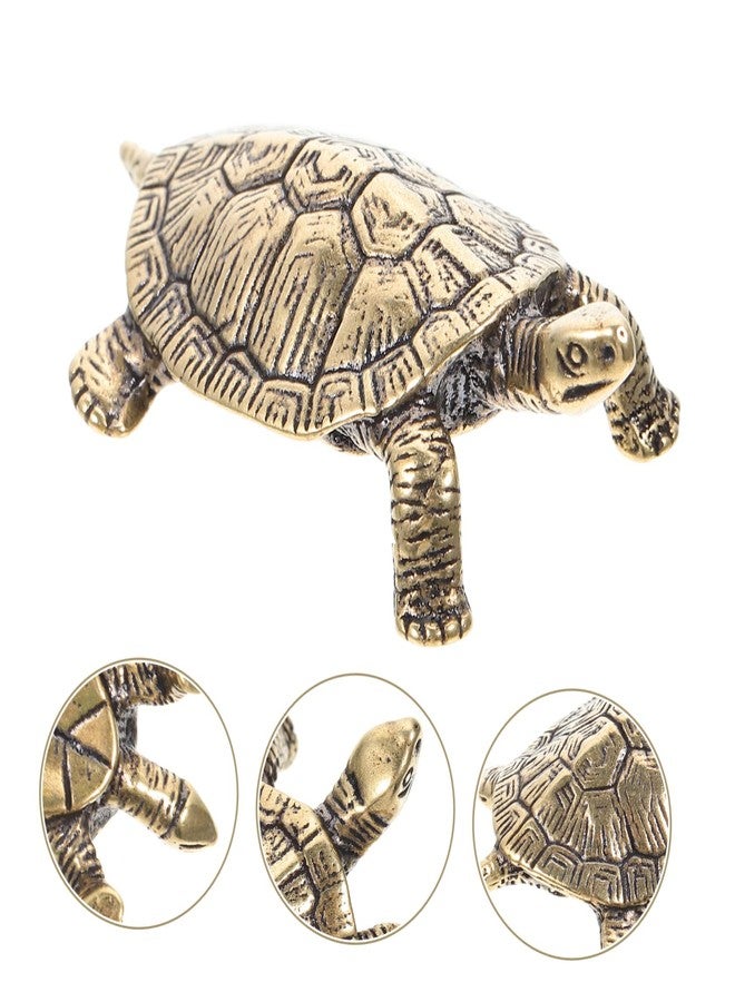 BESPORTBLE Brass Turtle Exquisite Ornament, Desktop Miniature Figurines Feng Shui Bronze Statue Turtle Figurine Brass for Attract Wealth and Property - Image 4