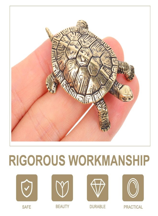 BESPORTBLE Brass Turtle Exquisite Ornament, Desktop Miniature Figurines Feng Shui Bronze Statue Turtle Figurine Brass for Attract Wealth and Property - Image 5