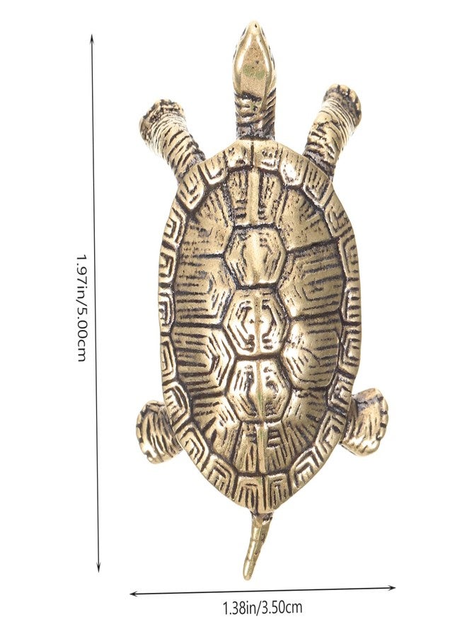 BESPORTBLE Brass Turtle Exquisite Ornament, Desktop Miniature Figurines Feng Shui Bronze Statue Turtle Figurine Brass for Attract Wealth and Property - Image 2
