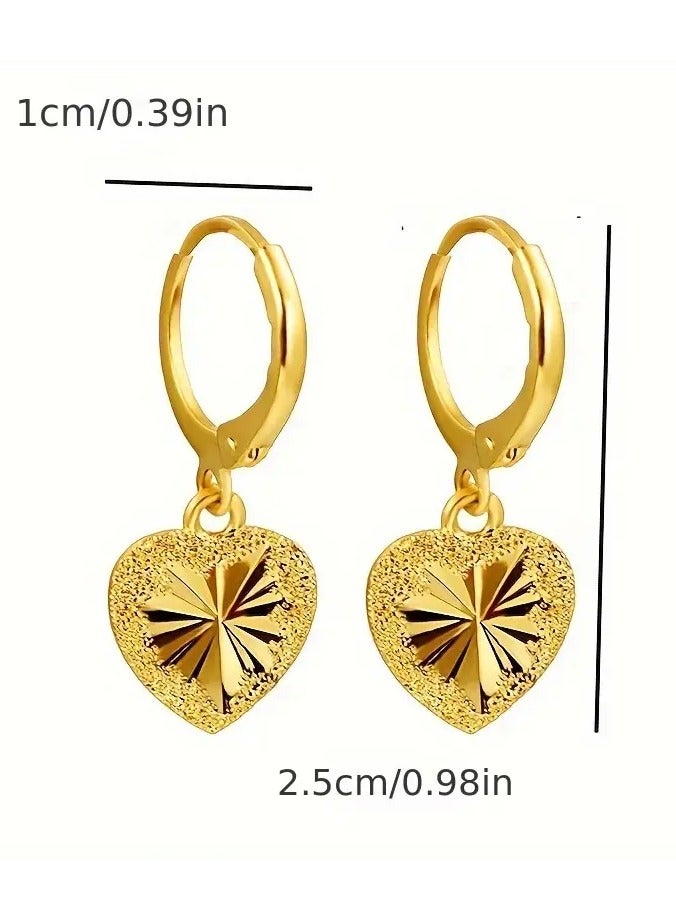 Goolsky 1pair Fashion And Retro Heart Copper Alloy Earrings, Versatile Accessories For Birthdays, Anniversaries, And Graduation Christmas Gifts  - Image 5