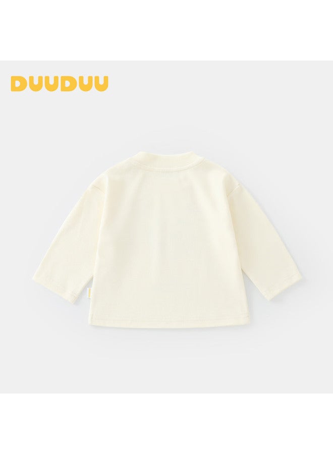 Duuduu Kids Children's Long Sleeve T-shirt Baby Girl Autumn New Infant Base Shirt Toddler Outwear Apricot 90 - Image 2