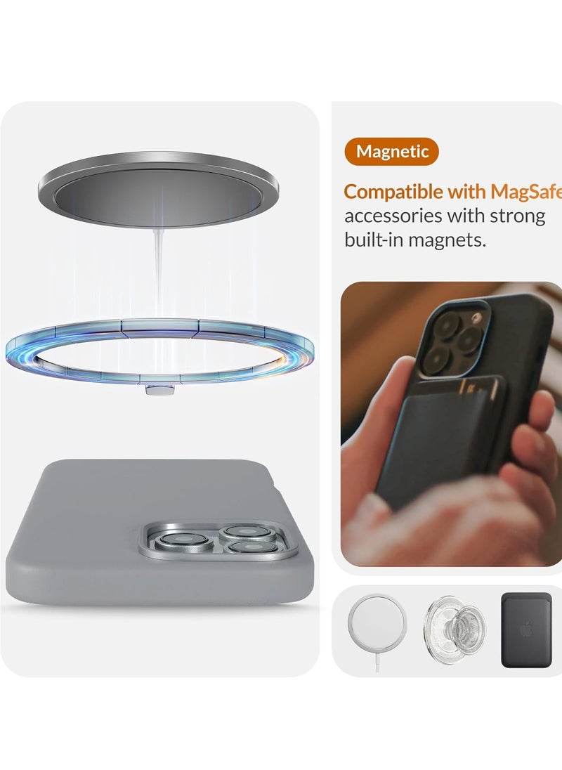 إيف حافظة هاتف iPhone 16 Pro Max المتطورة المصنوعة من جلد Gladius باللون الرمادي - تصبح ناعمة مع الاستخدام، متوافقة مع MagSafe - Image 5