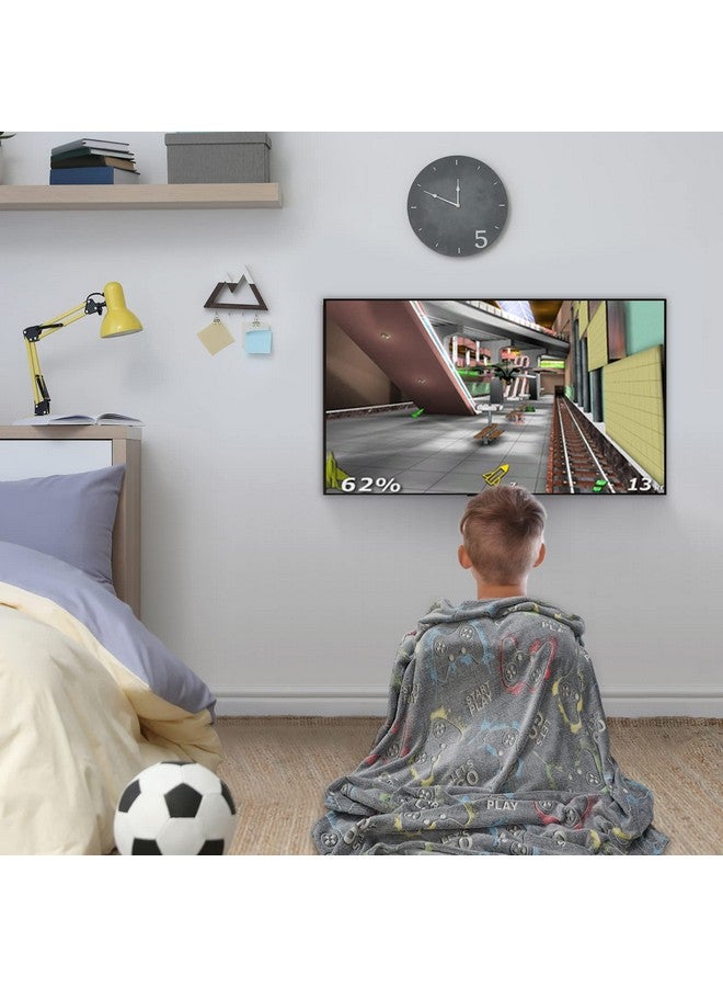 Jekeno Jekeno Glow in The Dark Gaming Blanket Gamer Game Controller Throw Gift Toys for Kids Boys Teen Son Adults Gamepad Presents Easter Birthday Christmas Bedroom Decor Luminous Blanket Grey 50"x60"  - Image 4