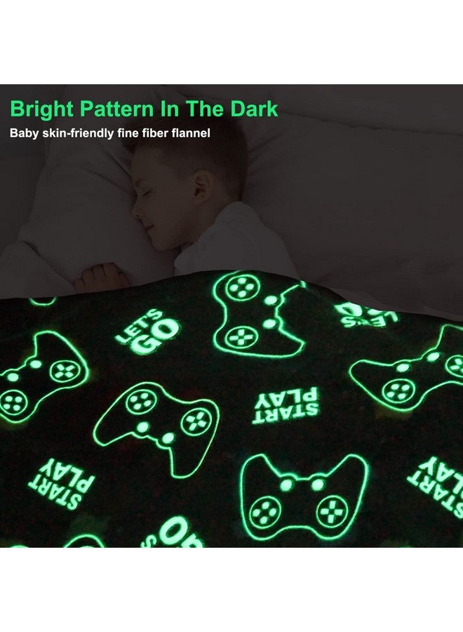 Jekeno Jekeno Glow in The Dark Gaming Blanket Gamer Game Controller Throw Gift Toys for Kids Boys Teen Son Adults Gamepad Presents Easter Birthday Christmas Bedroom Decor Luminous Blanket Grey 50"x60"  - Image 3