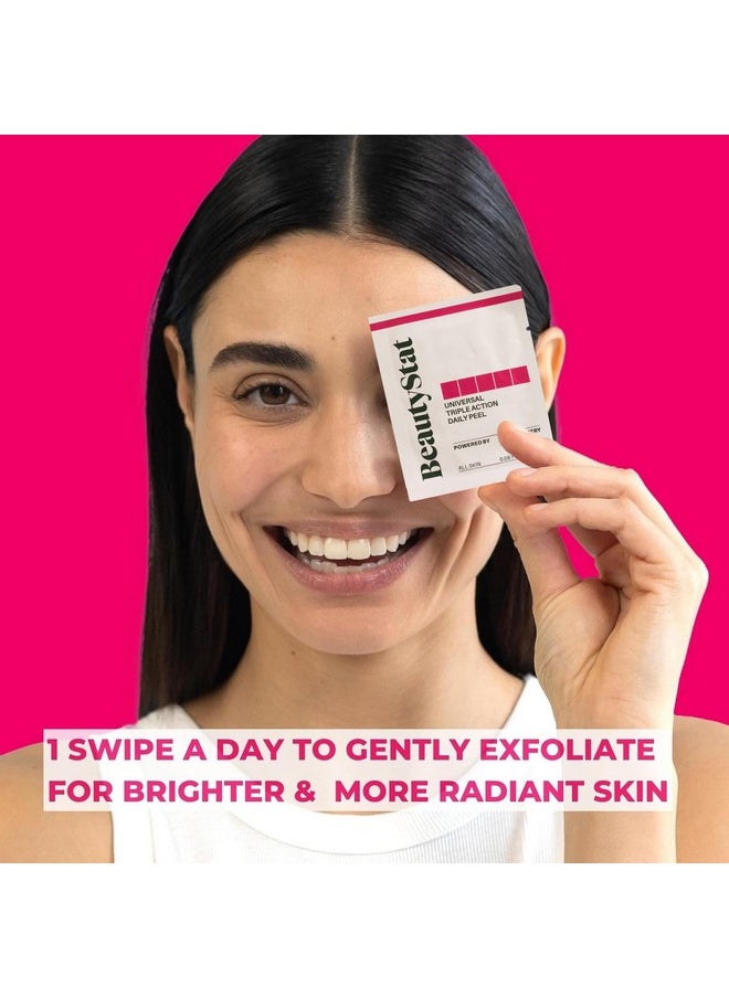 BeautyStat BeautyStat Triple Action One-Step Daily Exfoliating Peel Pad for Uneven Tone, Texture, Fine Lines, Enlarged Pores - Made in the USA - Gentle Exfoliator Pad with AHAs, BHAs, Glucosamine to Brighten  - Image 3