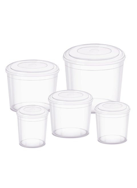 5-Piece Large Kitchen Queen Food Container Microwave Safe Storage Container Set