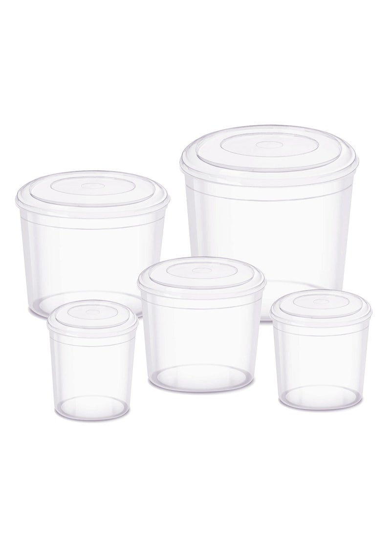 5-Piece Large Kitchen Queen Food Container Microwave Safe Storage Container Set