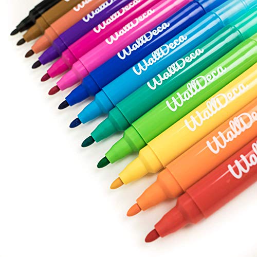 WallDeca Dry Erase Markers for Kids Non-toxic, 13 Pack, Washable, Colorful Pastel Colors, Fine Tip Skinny Pens, Thin Whiteboard Low Odor Markers for Toddlers, Vibrant and Quick Dry - Image 5