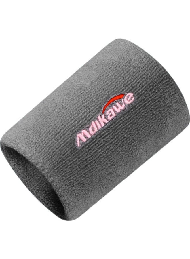 Mdikawe [Two-Pack] Wrist Guards For Men And Women, Sports Fitness Sweat-Absorbing Sprain Protection Wristband, Basketball Badminton Sweat-Wiping Gray - Image 2