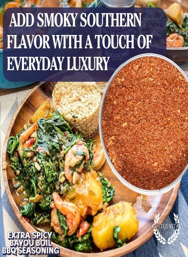 GUSTUS VITAE Extra Spicy Bayou Boil BBQ Seasoning | Gourmet Seasoning, Artisanal Spice Blend | All Natural, Non GMO | Hand Crafted in Small Batches in USA | No MSG or Artificial Ingredients | GLP-1 Friendly | Sustainably Sourced, Ultra Premium Spice & Rub | Bougie BBQ | Gustus Vitae | #867 - Image 4