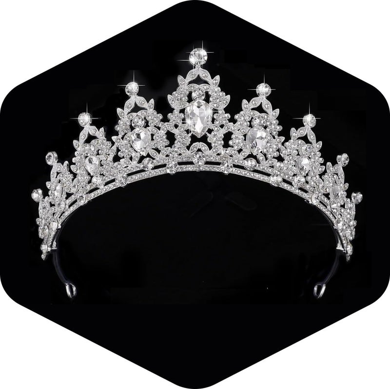 Kamirola - Queen Crown and Tiaras Princess Crown for Women Crystal Headbands for Bridal, Princess for Wedding and Partyï¼ˆ01ï¼‰ (Silver) - Image 1