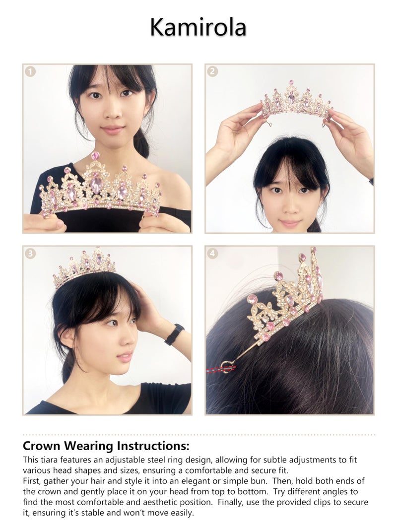 Kamirola - Queen Crown and Tiaras Princess Crown for Women Crystal Headbands for Bridal, Princess for Wedding and Partyï¼ˆ01ï¼‰ (Silver) - Image 5
