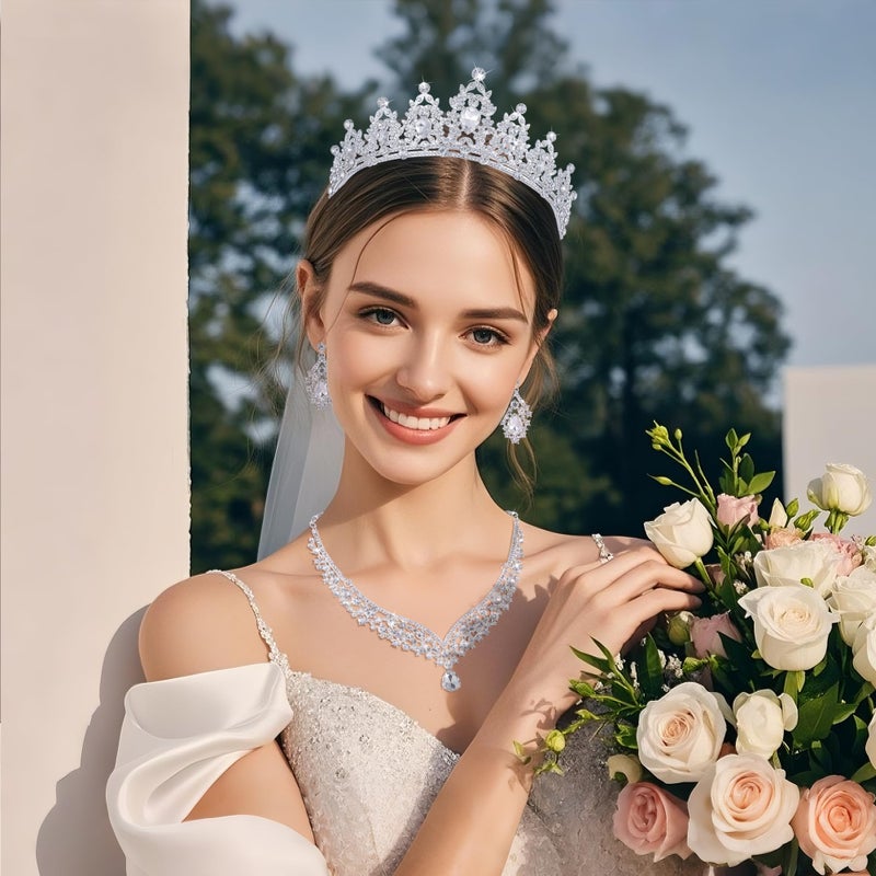 Kamirola - Queen Crown and Tiaras Princess Crown for Women Crystal Headbands for Bridal, Princess for Wedding and Partyï¼ˆ01ï¼‰ (Silver) - Image 3