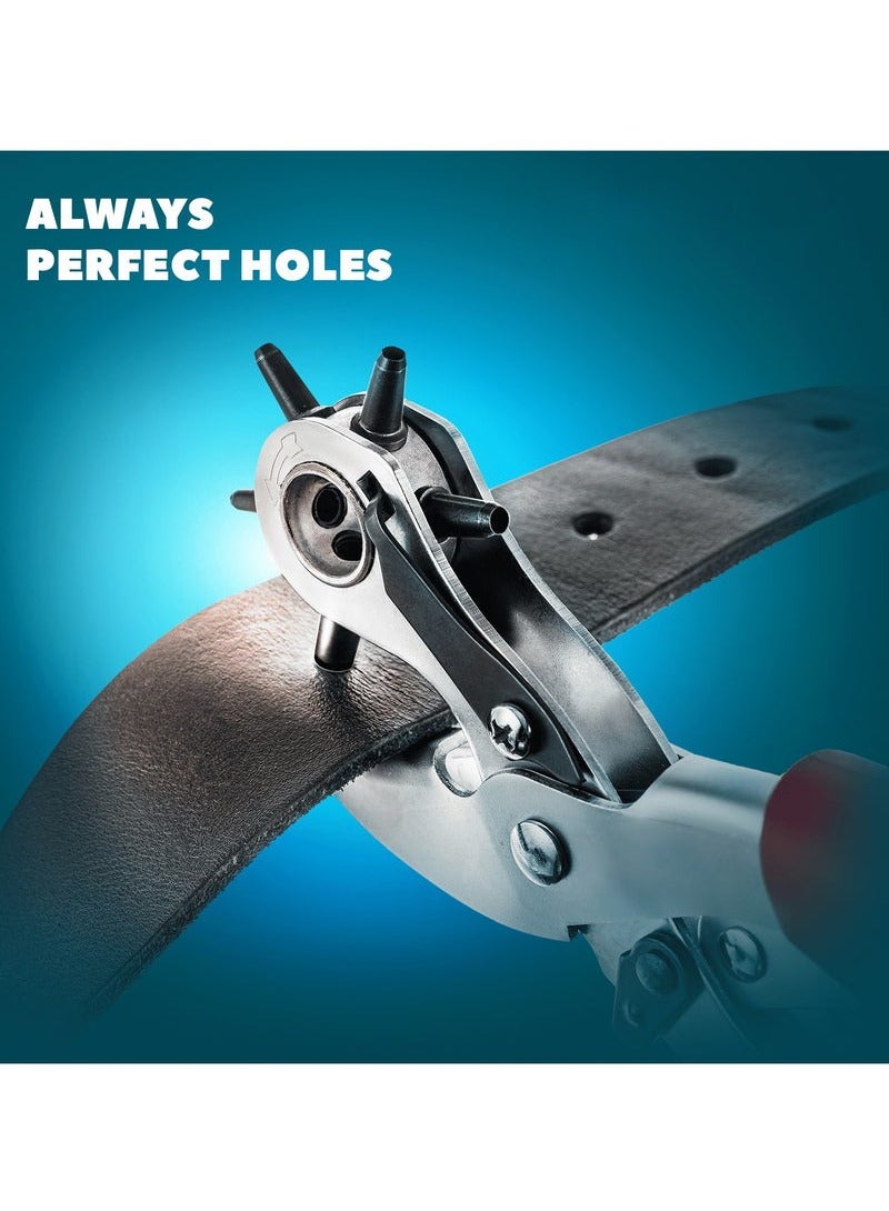 Joyelink Leather Hole Punch,Belt Hole Puncher for Leather, Revolving Punch Plier Kit,Leather Punch Plier for Leather, Belts, Watches, Handbags, Leather Punch Tool for Belts Diameter : 5/4.5/4 /3.5/3/2.5mm.  - Image 2