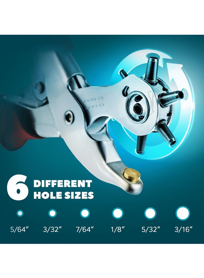 Joyelink Leather Hole Punch,Belt Hole Puncher for Leather, Revolving Punch Plier Kit,Leather Punch Plier for Leather, Belts, Watches, Handbags, Leather Punch Tool for Belts Diameter : 5/4.5/4 /3.5/3/2.5mm.  - Image 4