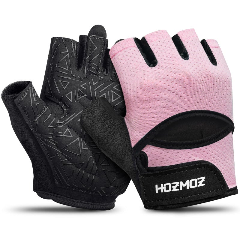 HOZMOZ Ventilated Weight Lifting Gloves, Thick Padded Workout Gym Gloves with Full Palm Protection & Grip & Shock Absorption for Women & Men's Fitness Exercise Training - Image 1