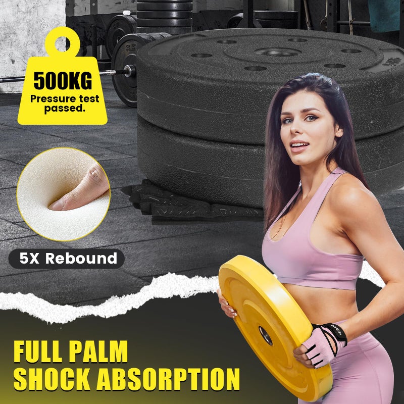 HOZMOZ Ventilated Weight Lifting Gloves, Thick Padded Workout Gym Gloves with Full Palm Protection & Grip & Shock Absorption for Women & Men's Fitness Exercise Training - Image 3