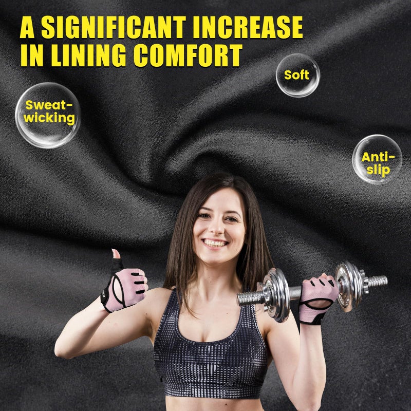 HOZMOZ Ventilated Weight Lifting Gloves, Thick Padded Workout Gym Gloves with Full Palm Protection & Grip & Shock Absorption for Women & Men's Fitness Exercise Training - Image 5