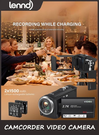 Camcorder Video Camera QHD 2.7K 56MP 16X Digital Zoom Vlogging Camera with LED Fill Light for YouTube, 2.8 Inch 270 Degree Rotation LCD Screen Camcorder with 32GB SD Card and Two Batteries - view 4
