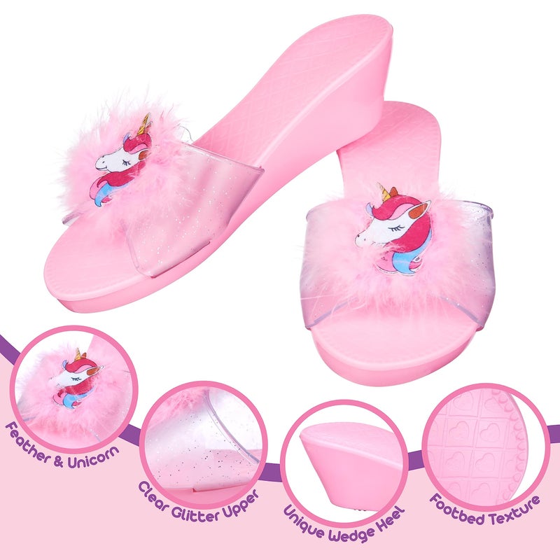 PRINCESS EXPRESSIONS 3-Pack Princess Shoe Set - Dress Up Royalty Kids Wedge Heels Slip On Shoes - Pastel Colored Princess Dress Up Shoes, Pretend Play Wedge Heels For Kids - Fits Toddler Size 7-10 - Image 5