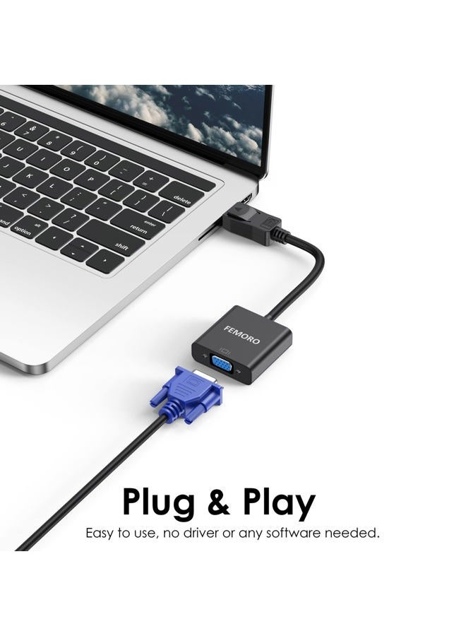 FEMORO Display Port to VGA Adapter 5-Pack 1080P Video Converter, Displayport DP to VGA Adapter Male to Female Connector (DP to VGA) - Image 3