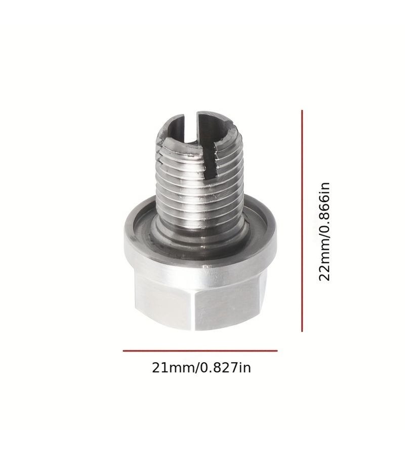 Self Tapping Stainless Steel Oil Pan Drain Plug Repair Kit M12 X 1.75 With O Ring - Image 2