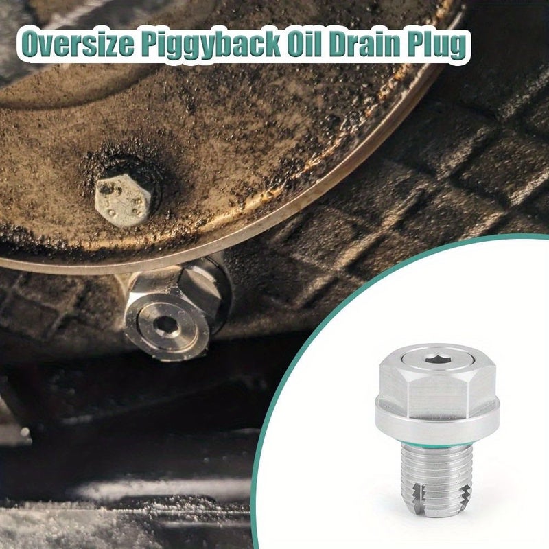 Self Tapping Stainless Steel Oil Pan Drain Plug Repair Kit M12 X 1.75 With O Ring - Image 5
