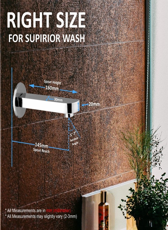 KCS® - Bath Tub Spout - for Bathroom Diverter Tap - Heavy Brass - with Wall Flange (Chrome, ALIVE-SPT-400) - Image 5