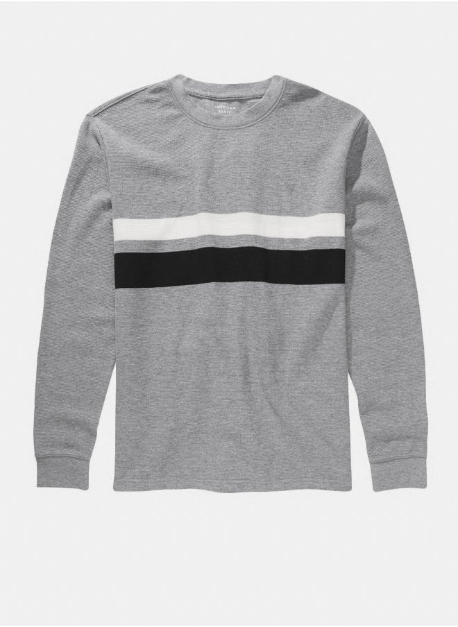 American Eagle - AE Long-Sleeve Striped Thermal T-Shirt - Image 1
