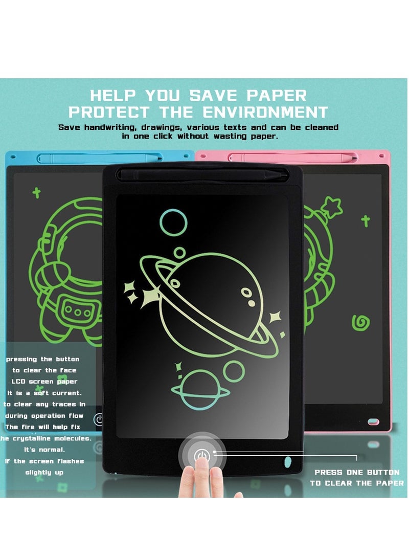 Baby Drawing Board With Professional Pen, Portable Children's LCD Writing Tablet, Children's Educational Toy, Reusable,For Drawing, Writing, Calculation, Memo Recording/12-Inch  - Image 3